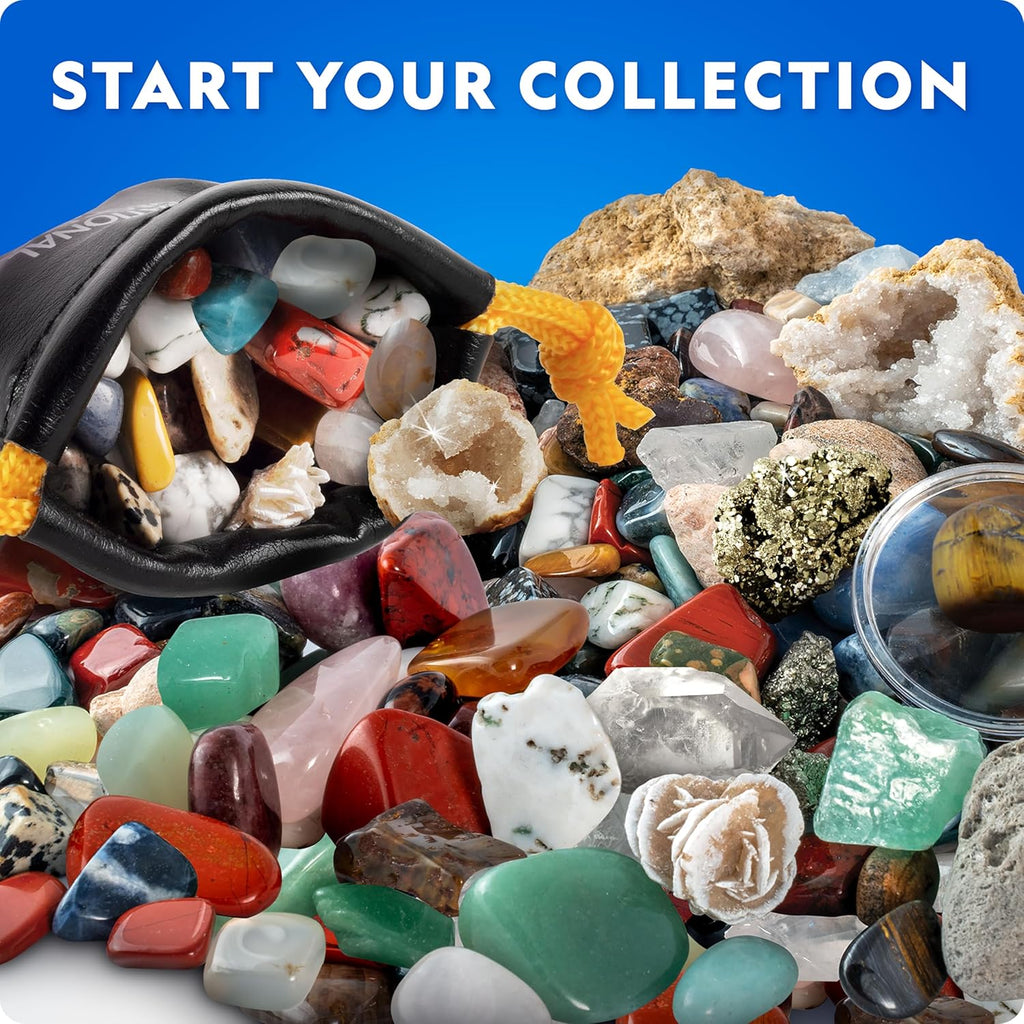 Rock Collection Box for Kids – 300+ Piece Gemstones & Crystals STEM Learning Set