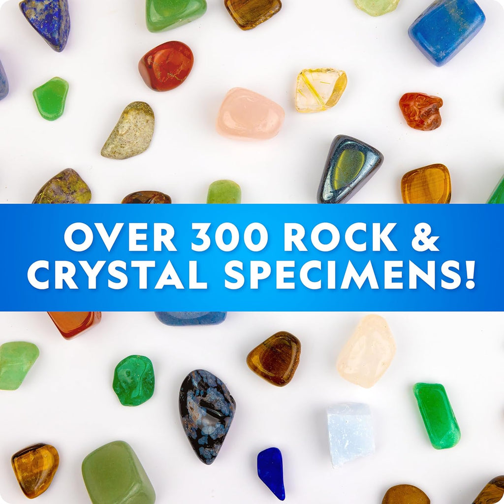 Rock Collection Box for Kids – 300+ Piece Gemstones & Crystals STEM Learning Set