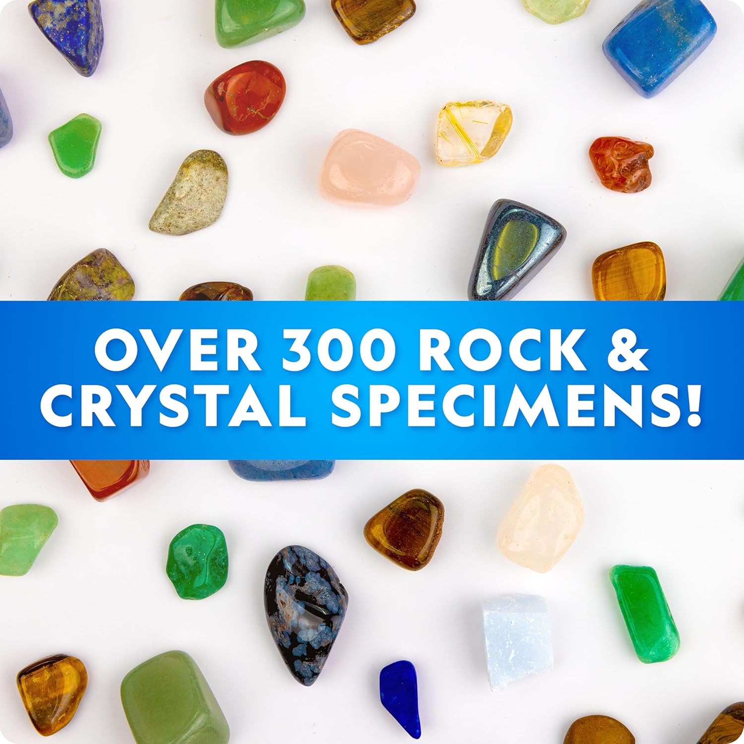 Rock Collection Box for Kids – 300+ Piece Gemstones & Crystals STEM Learning Set