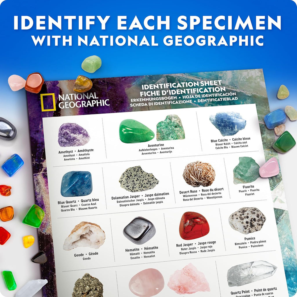 Rock Collection Box for Kids – 300+ Piece Gemstones & Crystals STEM Learning Set