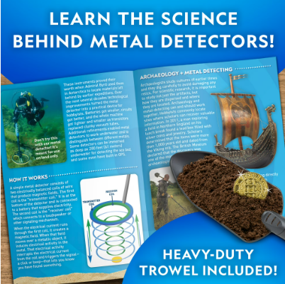 Starter Metal Detector Kit for Kids – 7.4" Waterproof Coil Treasure Hunting Set
