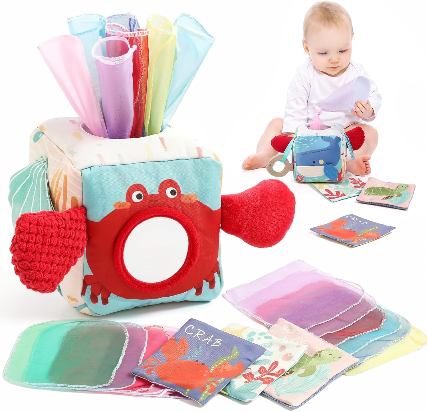Baby Tissue Box Toy for Babies 6–12 Months – Sensory Pulling & Crinkle Activity Toy for Early Development