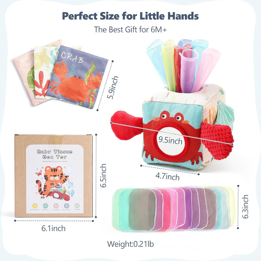 Baby Tissue Box Toy for Babies 6–12 Months – Sensory Pulling & Crinkle Activity Toy for Early Development