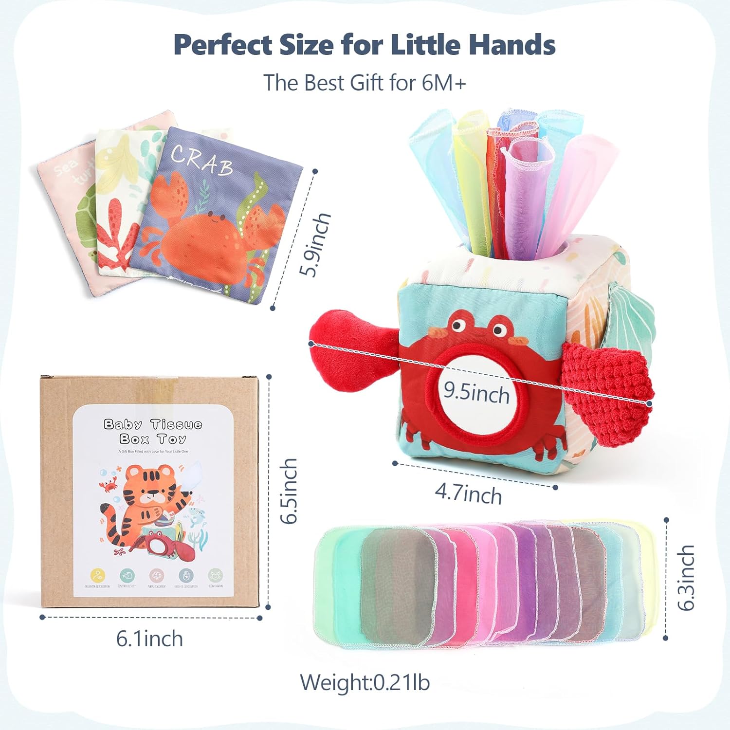 Baby Tissue Box Toy for Babies 6–12 Months – Sensory Pulling & Crinkle Activity Toy for Early Development