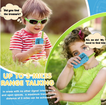 Walkie Talkies for Kids – 22 Channels 2-Way Radio Toy with Backlit LCD Flashlight