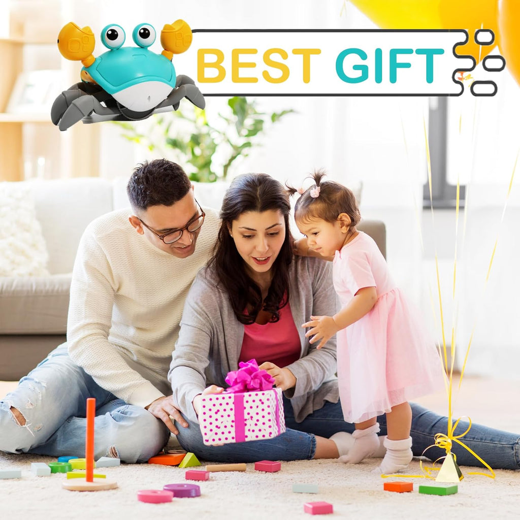 Crawling Crab Baby Toy – Interactive Walking & Dancing Moving Crab with Obstacle Avoidance Sensor for Infants & Toddlers