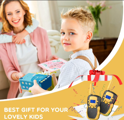 Walkie Talkies for Kids – 22 Channels 2-Way Radio Toy with Backlit LCD Flashlight