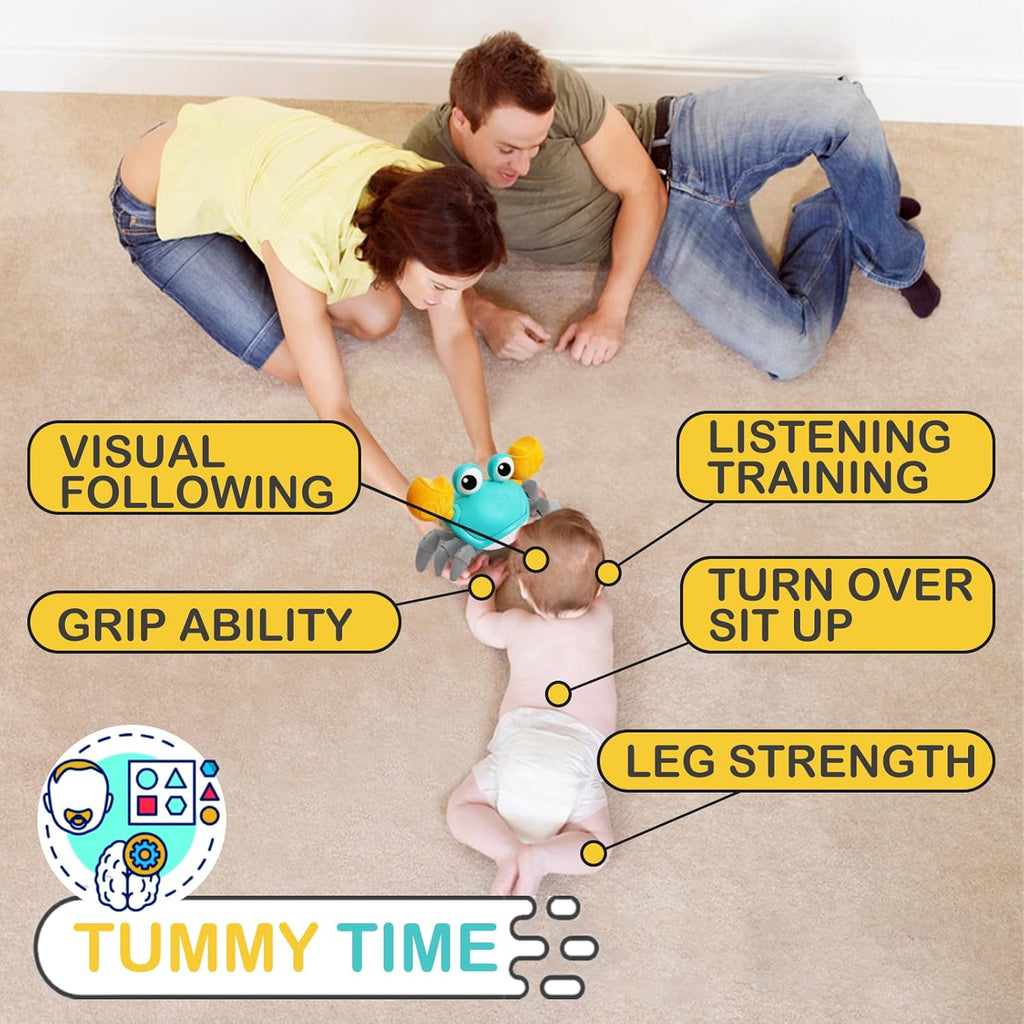Crawling Crab Baby Toy – Interactive Walking & Dancing Moving Crab with Obstacle Avoidance Sensor for Infants & Toddlers