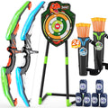 2 Pack Bow and Arrow for Kids – LED Light Up Archery Set with 24 Suction Cup Arrows