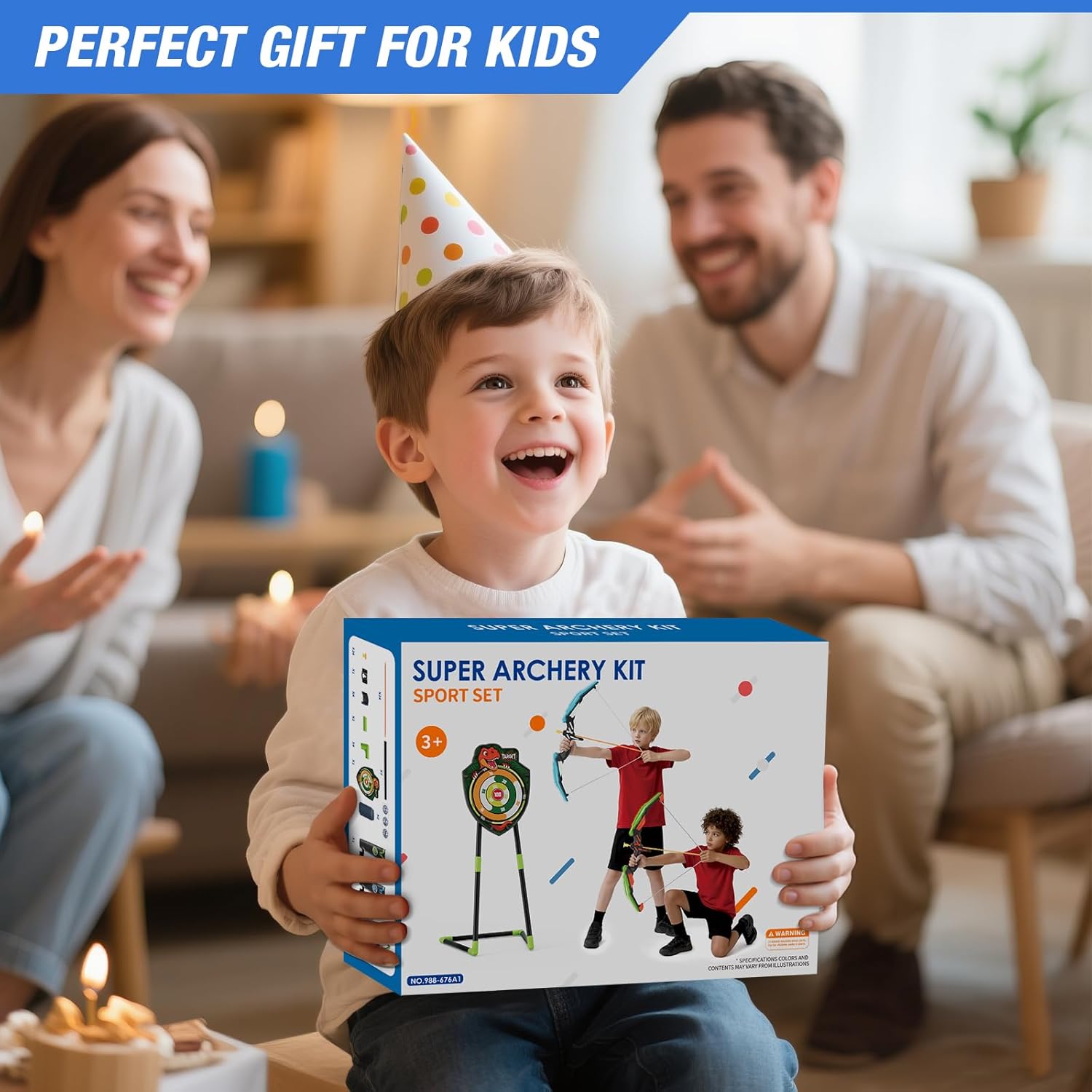 2 Pack Bow and Arrow for Kids – LED Light Up Archery Set with 24 Suction Cup Arrows