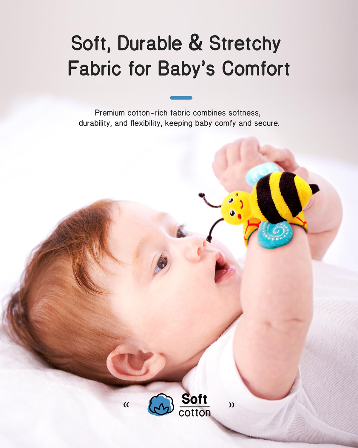 Baby Wrist Rattle Socks & Foot Finder Set – Sensory Music Socks for Newborns, Infants & Early Development