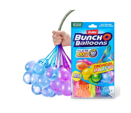 Rapid Filling Water Balloons – 100 Pack Assorted Plastic Rubber Party Set