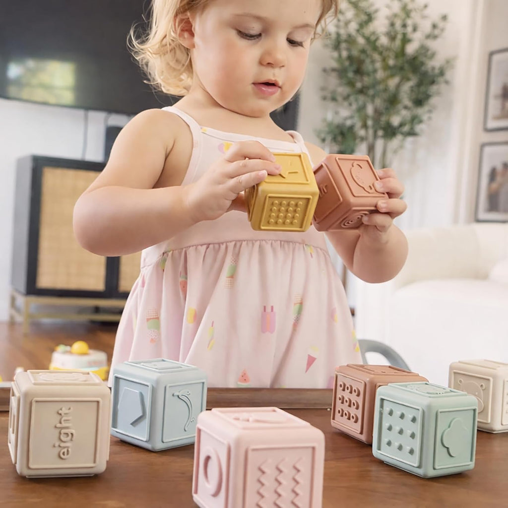 Baby Silicone Stacking Blocks – Soft Building & Teething Montessori Toys for Infants & Toddlers