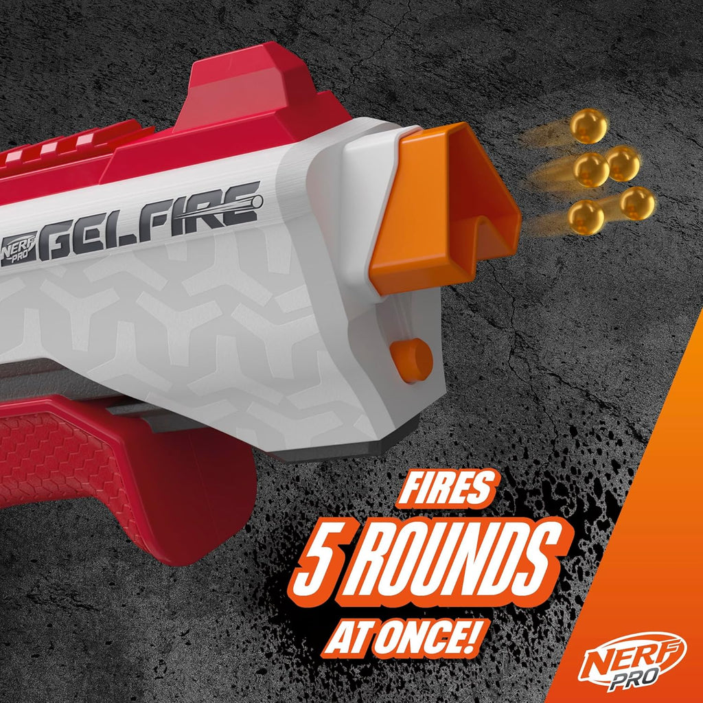 Gelfire Raid Blaster – Fire 5 Rounds at Once with 10,000 Gel Rounds & 800 Round Hopper