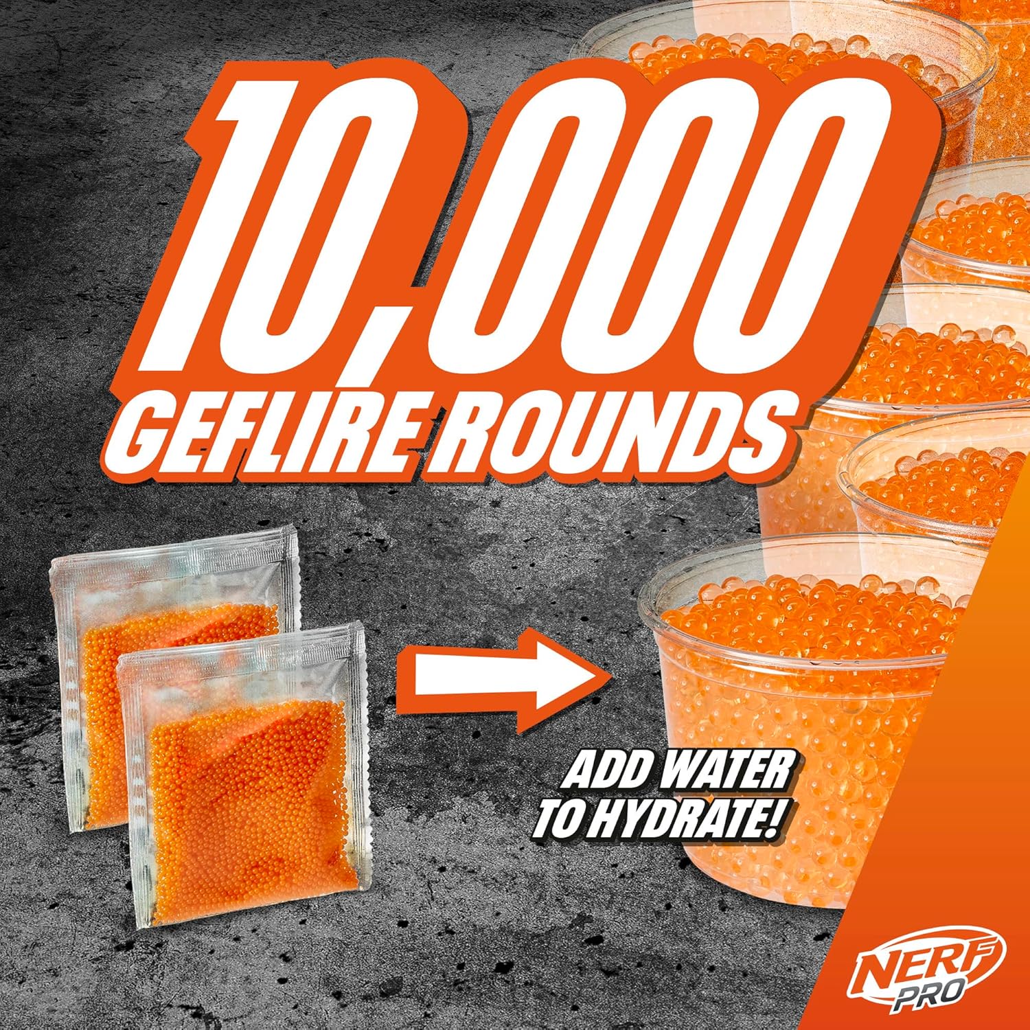 Gelfire Raid Blaster – Fire 5 Rounds at Once with 10,000 Gel Rounds & 800 Round Hopper