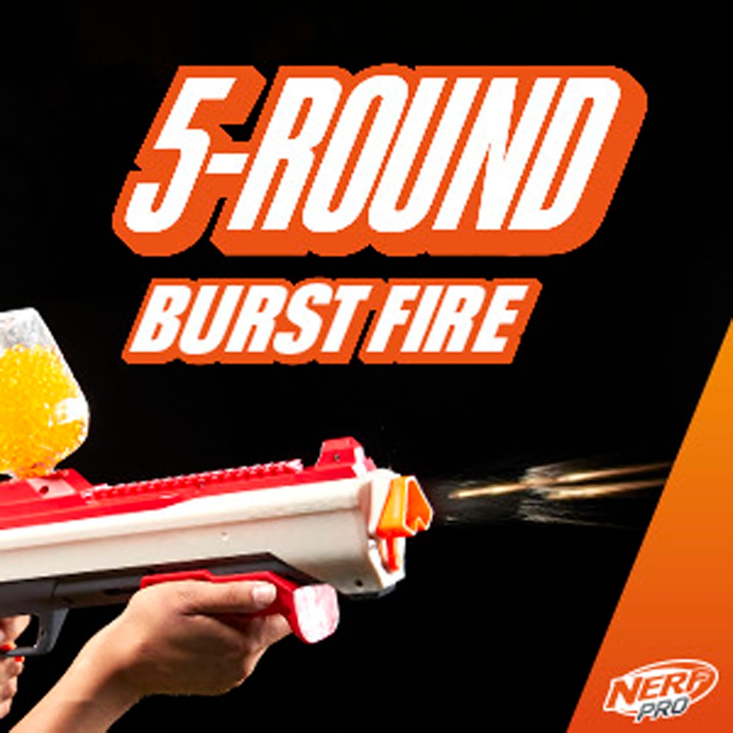 Gelfire Raid Blaster – Fire 5 Rounds at Once with 10,000 Gel Rounds & 800 Round Hopper