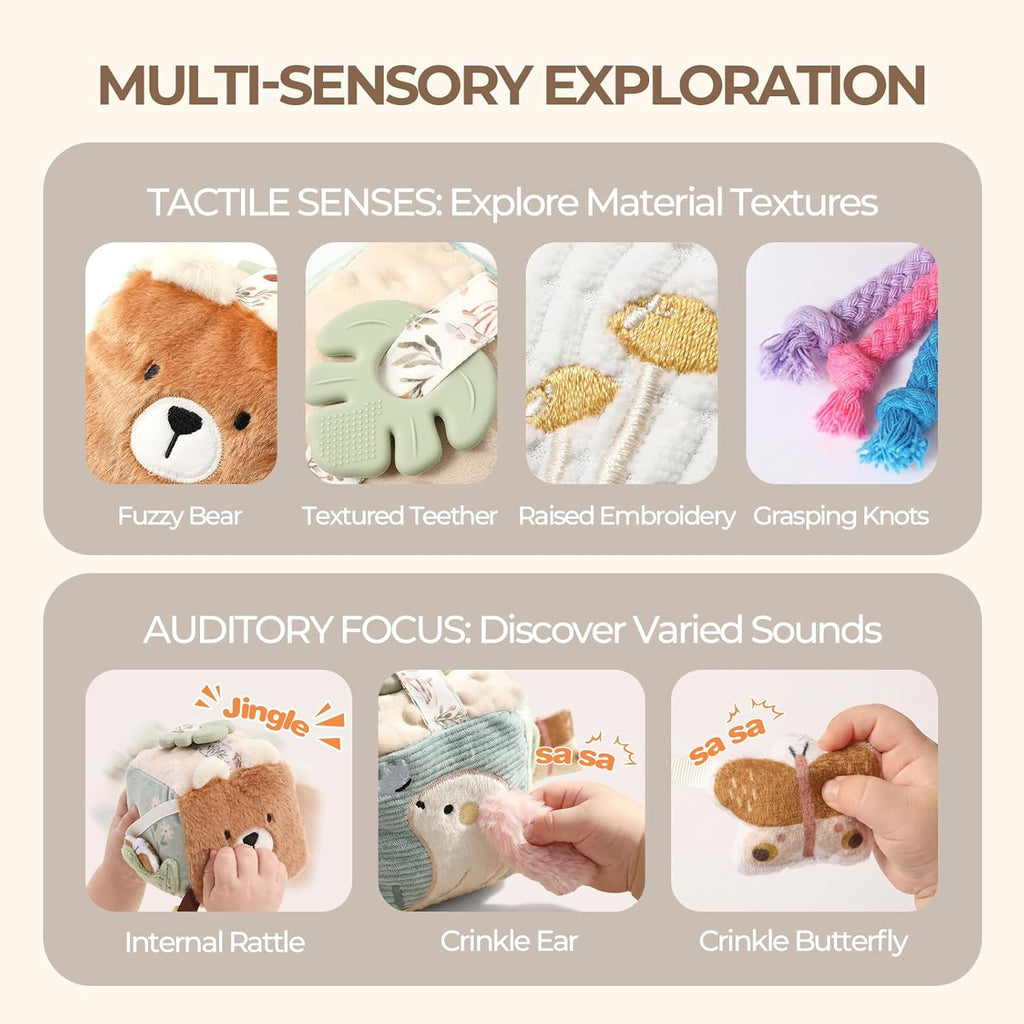 Baby Activity Cube for Babies 0–12 Months – Sensory Educational Learning Toy with Multi-Activity Features