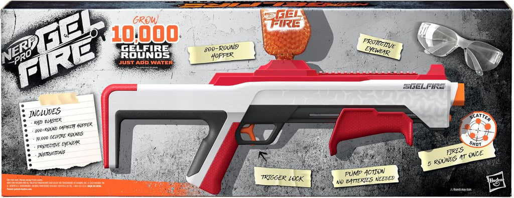 Gelfire Raid Blaster – Fire 5 Rounds at Once with 10,000 Gel Rounds & 800 Round Hopper