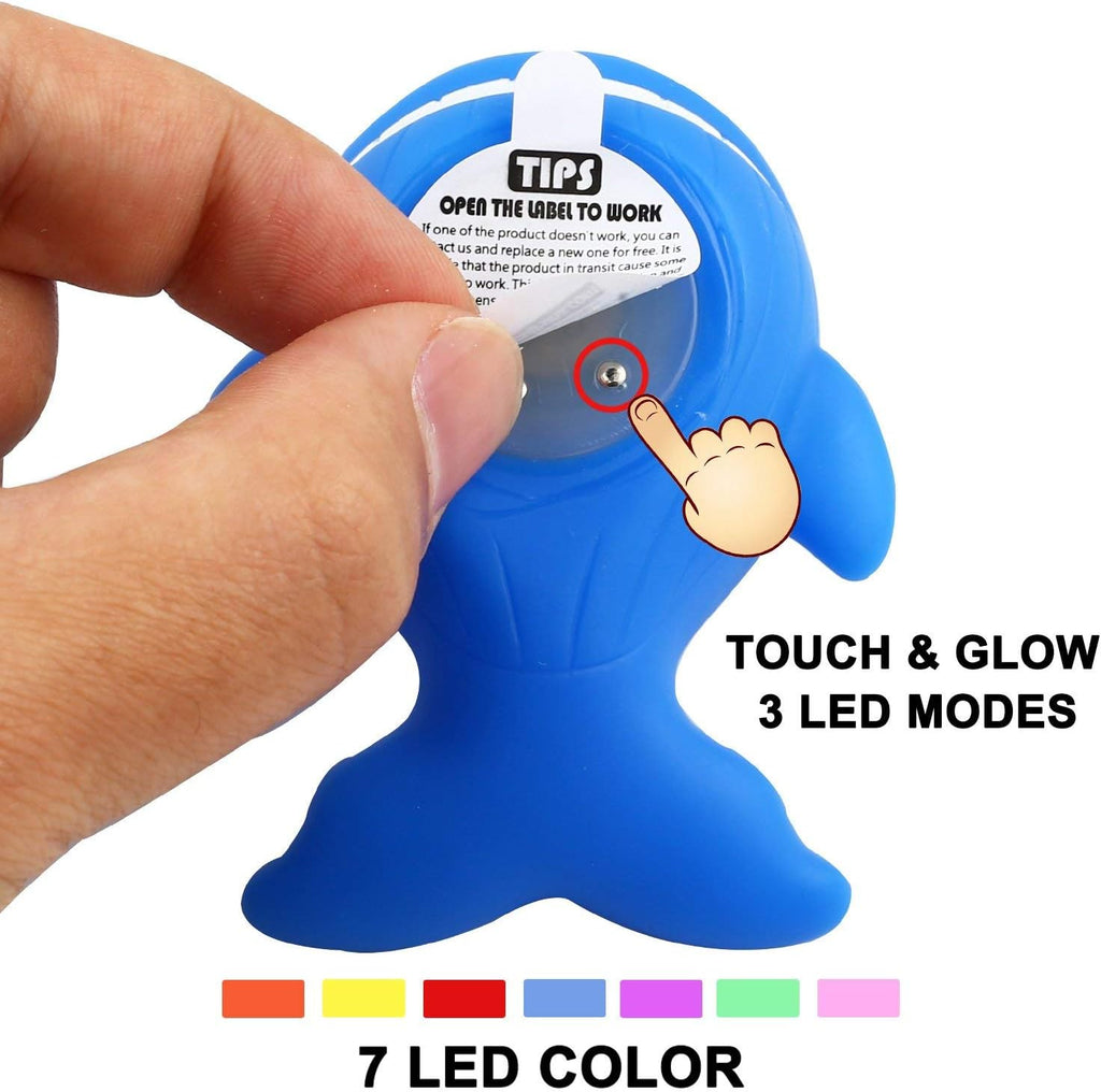 8-Piece Light-Up Floating Bath Toys Set – Rubber Animal LED Water Toys for Babies & Toddlers