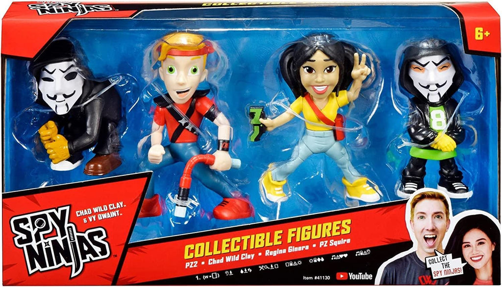 Spy Ninjas Collectible Figure 4-Pack – Action Mystery Team Toy Set