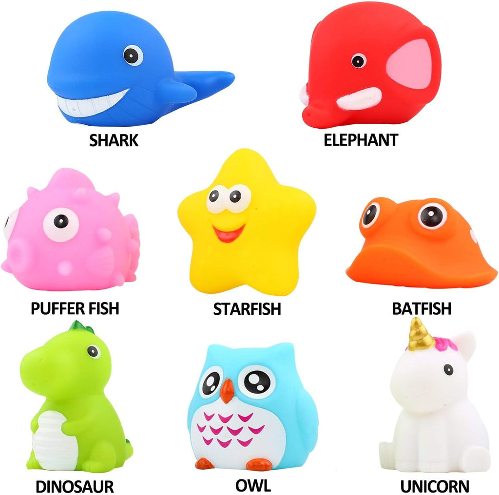 8-Piece Light-Up Floating Bath Toys Set – Rubber Animal LED Water Toys for Babies & Toddlers