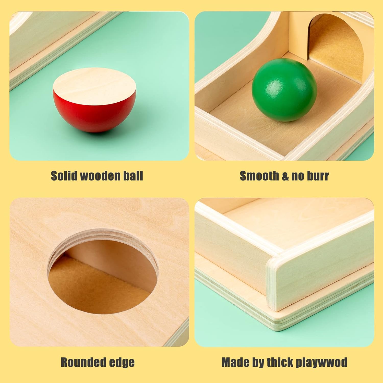 Baby Montessori Object Permanence Box (Red Green Blue) – Sensory Learning & Early Development Toy for Infants & Toddlers
