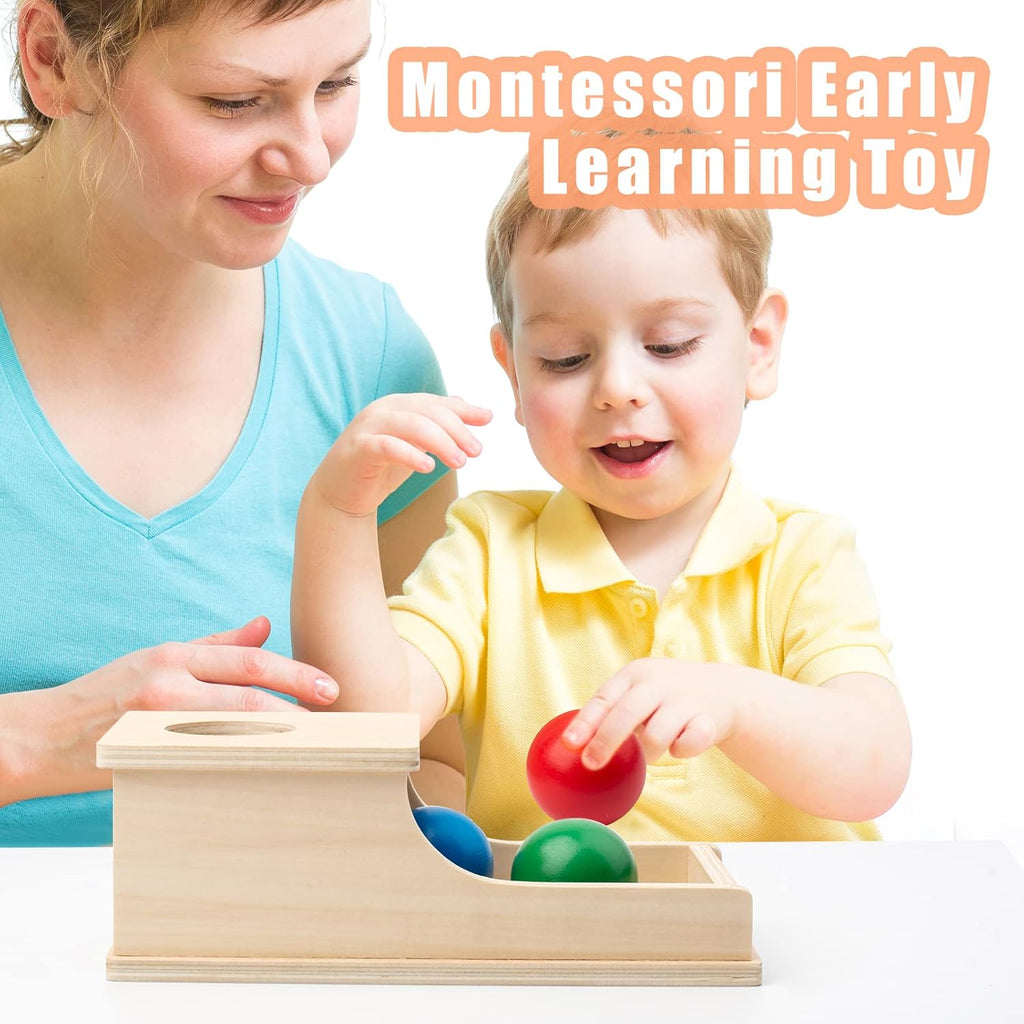 Baby Montessori Object Permanence Box (Red Green Blue) – Sensory Learning & Early Development Toy for Infants & Toddlers