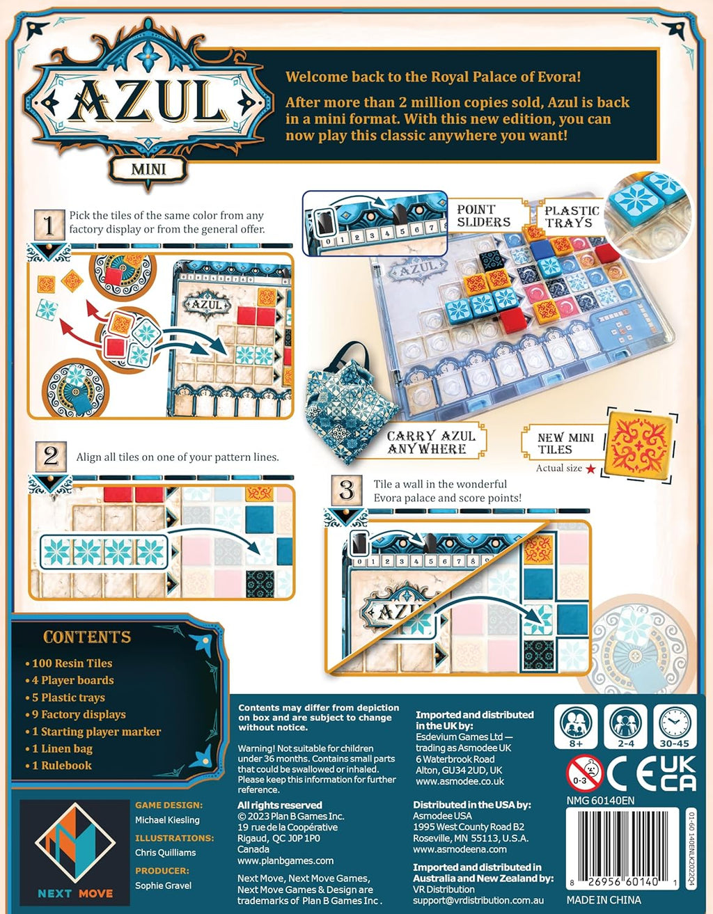 Azul Mini Board Game – Compact Strategy Tile-Laying Game for Kids