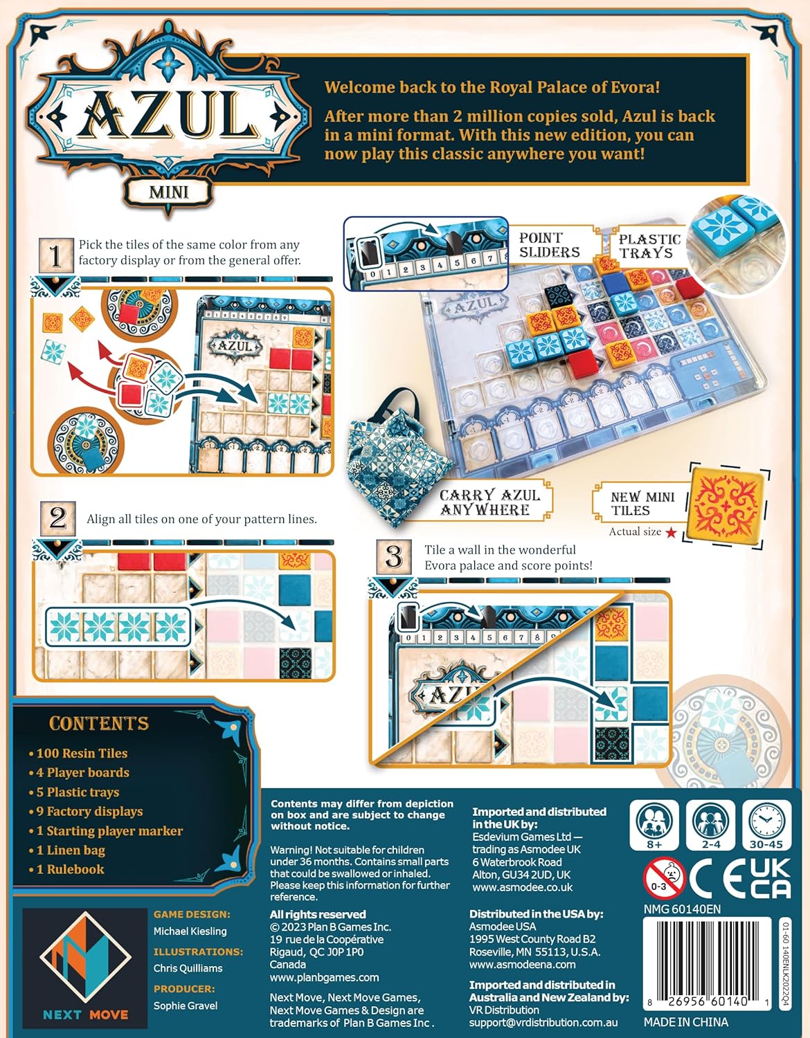Azul Mini Board Game – Compact Strategy Tile-Laying Game for Kids