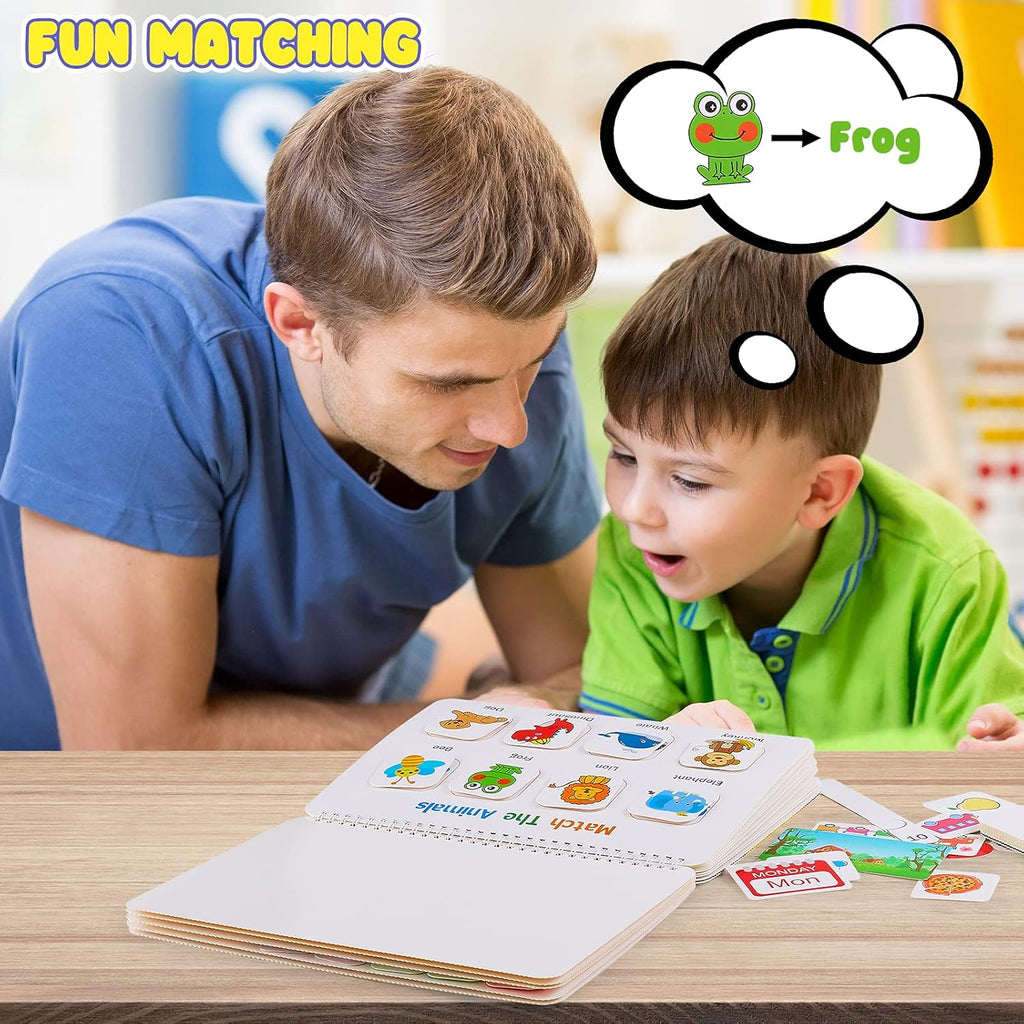 Toddler Learning Binder Busy Book – Montessori Sensory Activity Book for Early Development & Fine Motor Skills