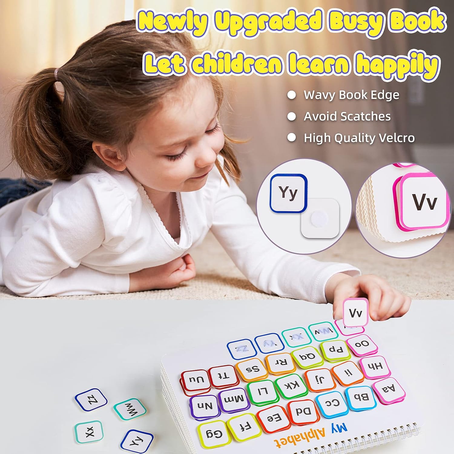 Toddler Learning Binder Busy Book – Montessori Sensory Activity Book for Early Development & Fine Motor Skills