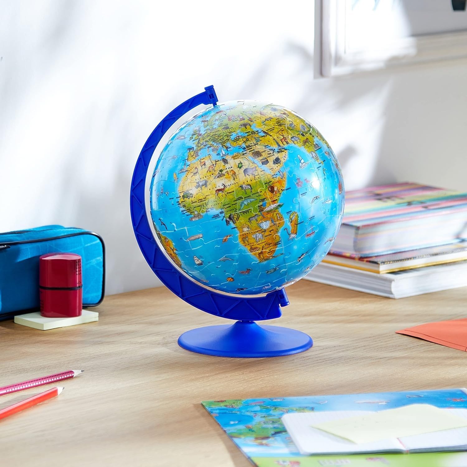 Children’s World Globe 180-Piece 3D Jigsaw Puzzle – Educational STEM Geography Toy