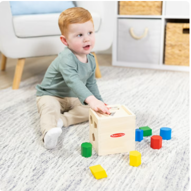 Shape Sorting Cube – Classic Wooden Montessori Toy with 12 Shapes for Early Learning & Motor Skills Development