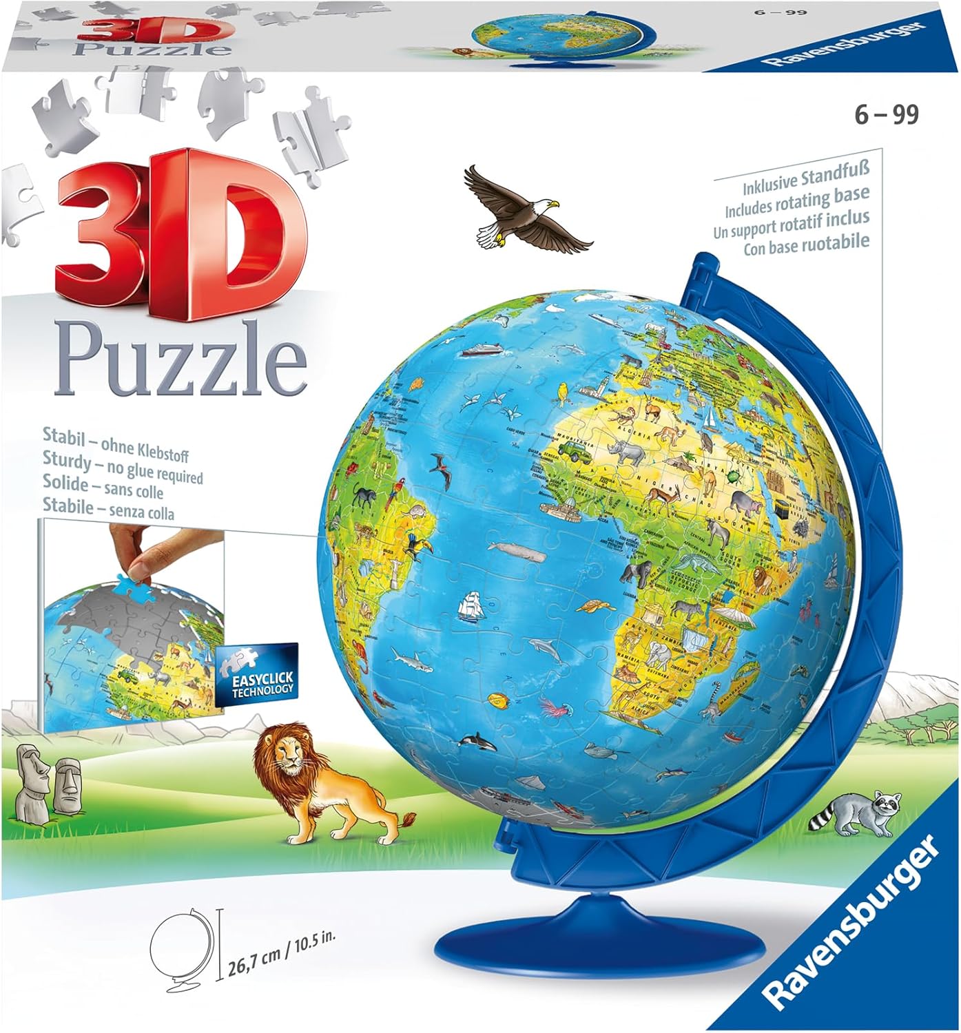 Children’s World Globe 180-Piece 3D Jigsaw Puzzle – Educational STEM Geography Toy