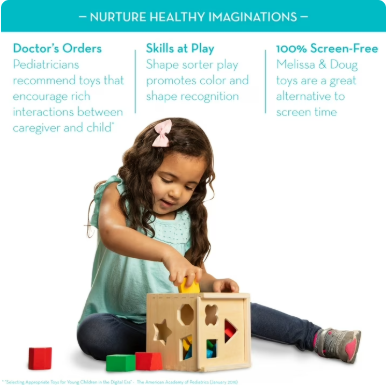 Shape Sorting Cube – Classic Wooden Montessori Toy with 12 Shapes for Early Learning & Motor Skills Development