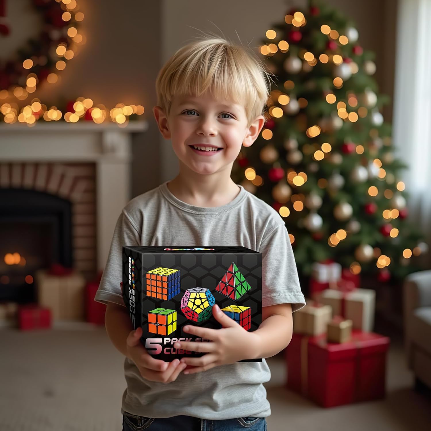 5-Pack Magic Speed Cube Set – 2x2, 3x3, 4x4 Puzzle Cubes for Kids