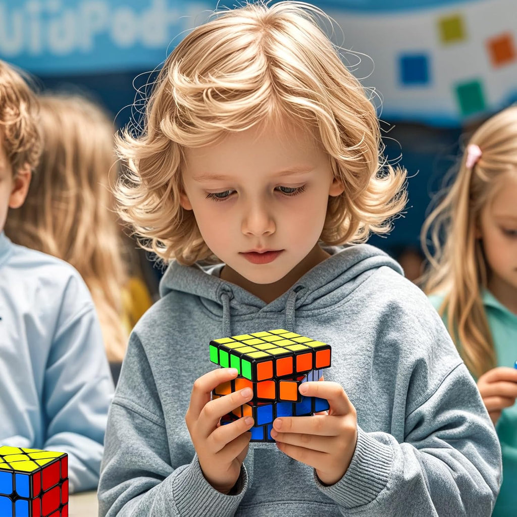 5-Pack Magic Speed Cube Set – 2x2, 3x3, 4x4 Puzzle Cubes for Kids