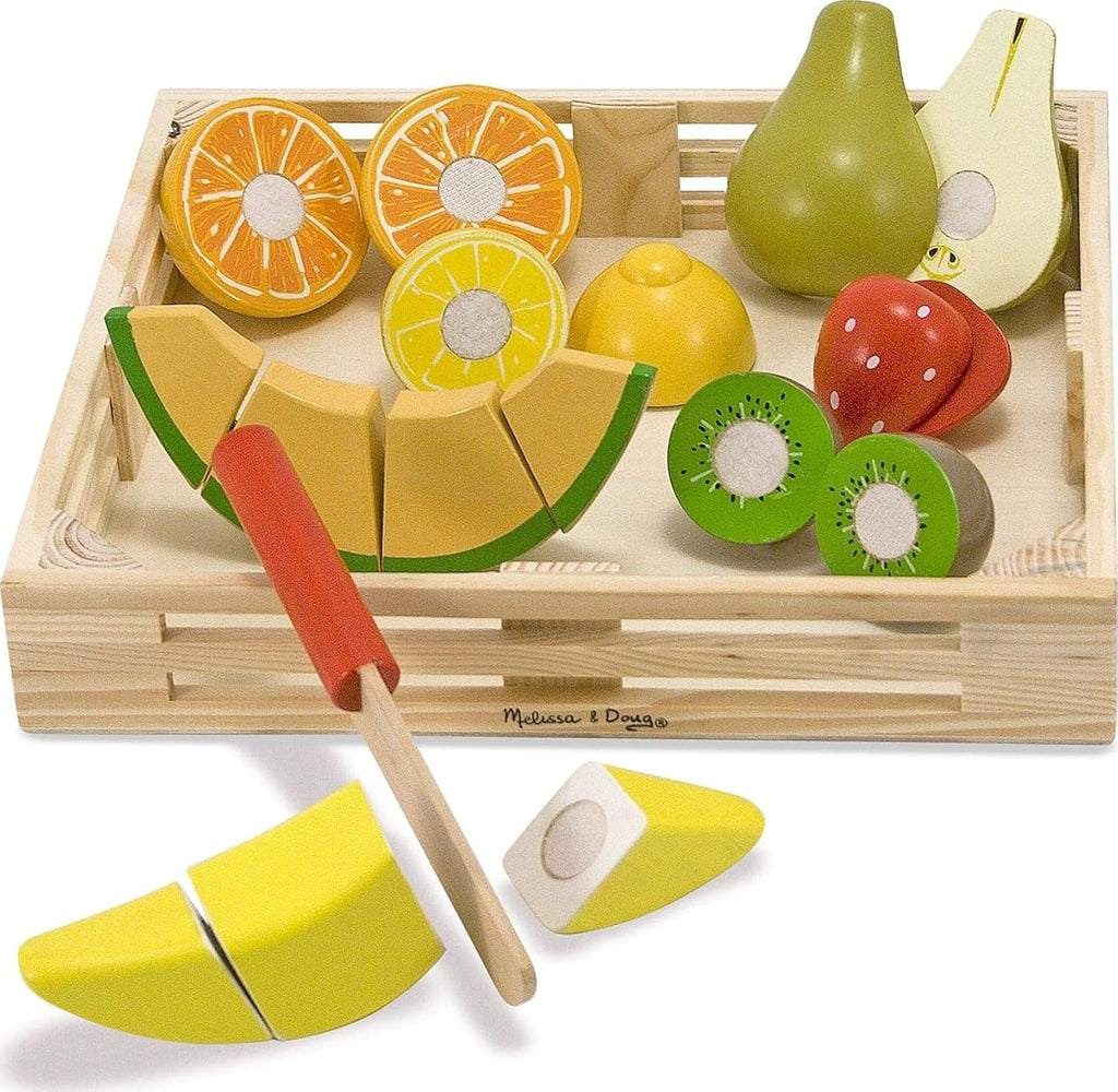 Wooden Food Cutting Set – Montessori Pretend Play Kitchen Toy for Kids & Early Learning Development