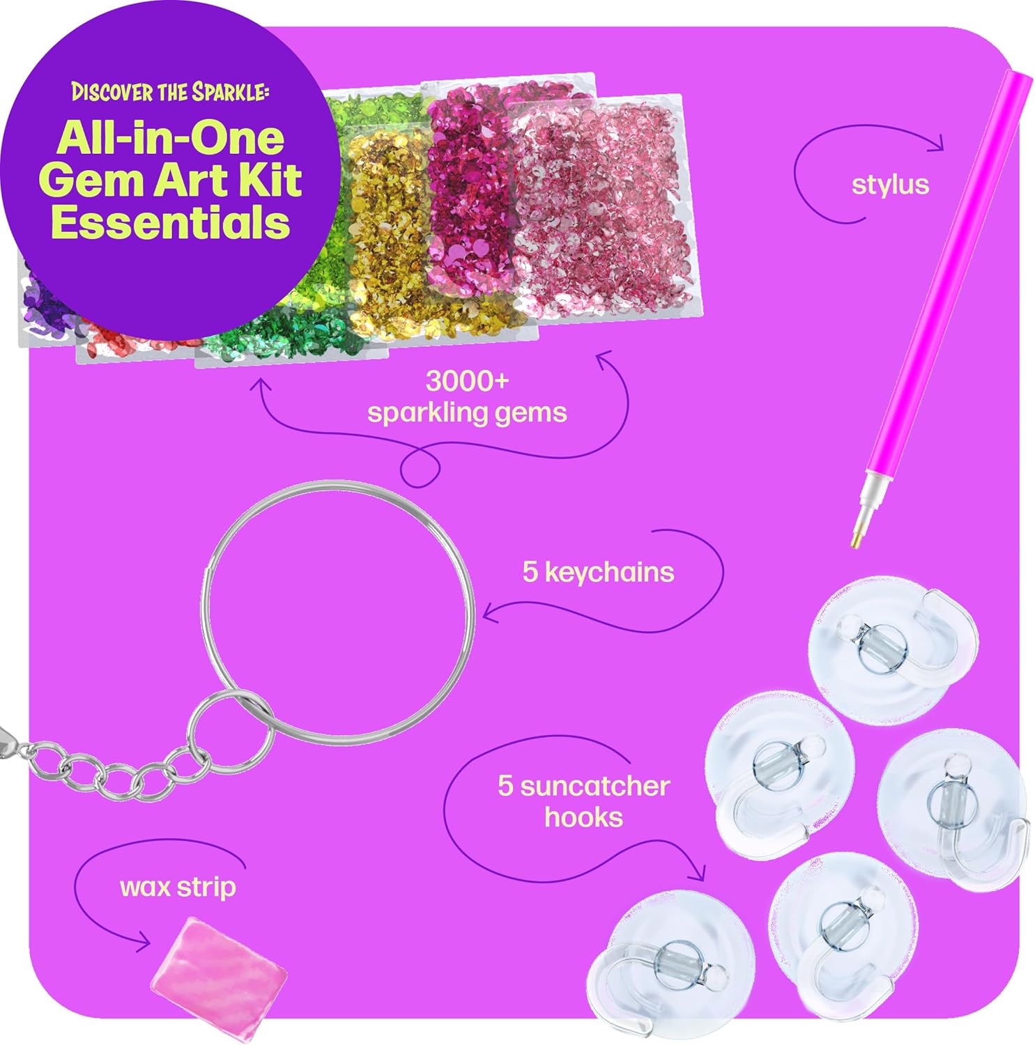 Diamond Art Kit for Kids – Gem Painting Craft Set for Creative Learning & Fun