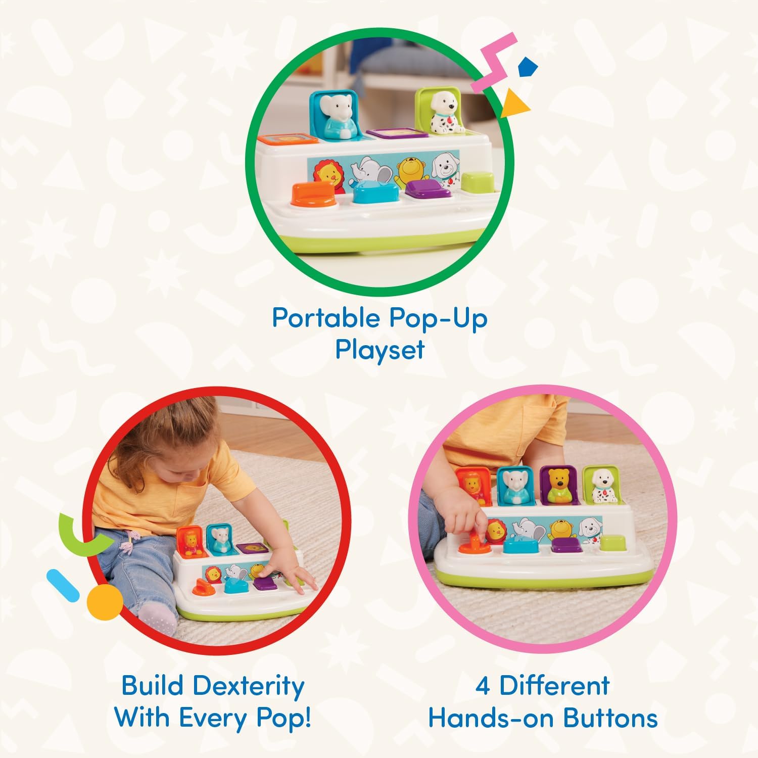 Pop-Up Pals Interactive Animal Toy – Montessori Early Learning Activity Toy for Babies & Toddlers