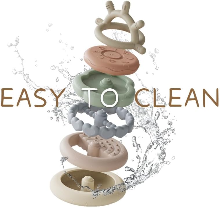 Stacks of Circles Soft Teething Toy – Montessori Sensory Stacking Toy for Babies & Early Development