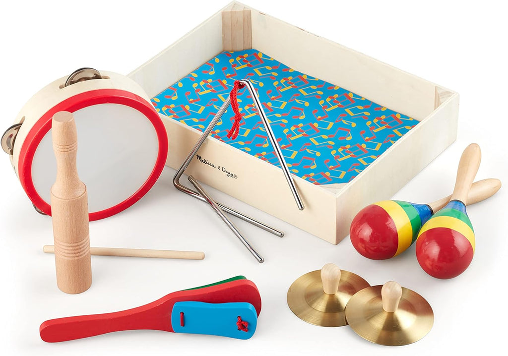 Band-in-a-Box Clap! Clang! Tap! – 10-Piece Musical Instrument Set for Kids Early Learning & Rhythm Development