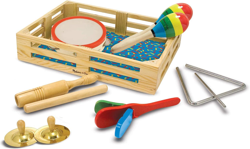 Band-in-a-Box Clap! Clang! Tap! – 10-Piece Musical Instrument Set for Kids Early Learning & Rhythm Development