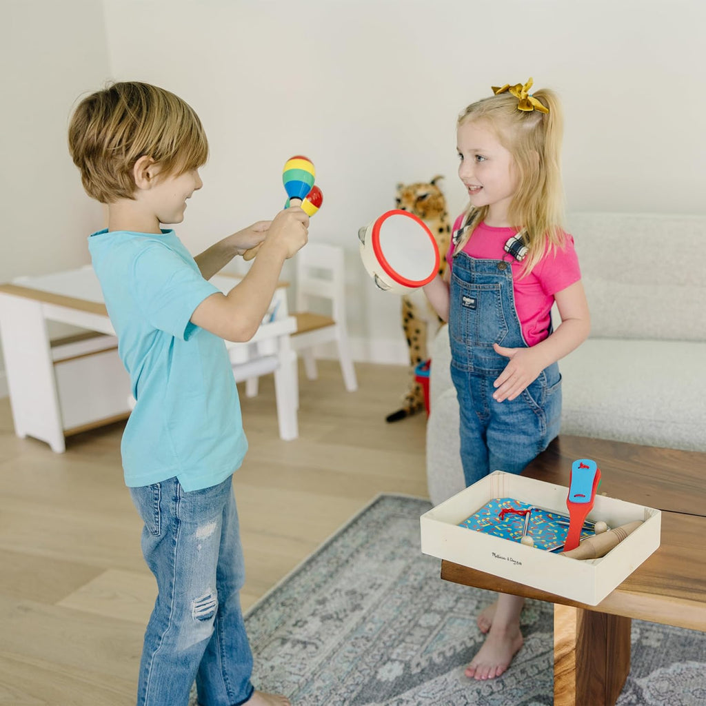 Band-in-a-Box Clap! Clang! Tap! – 10-Piece Musical Instrument Set for Kids Early Learning & Rhythm Development