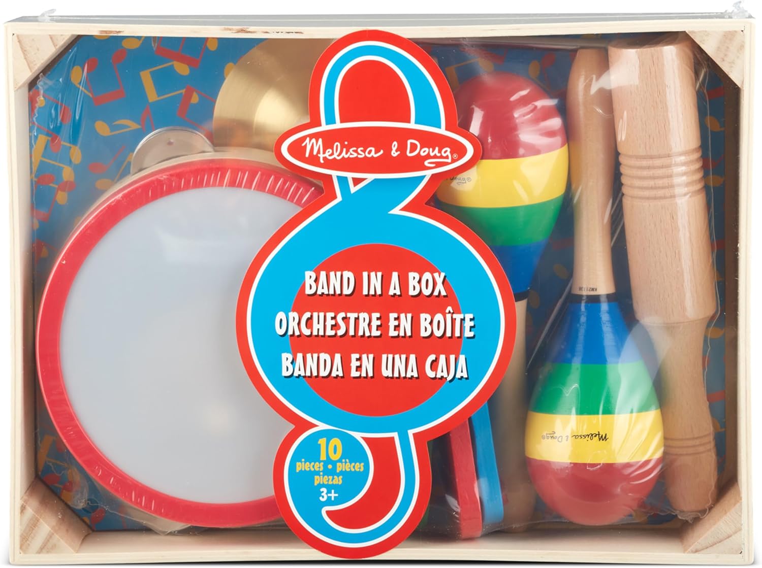 Band-in-a-Box Clap! Clang! Tap! – 10-Piece Musical Instrument Set for Kids Early Learning & Rhythm Development