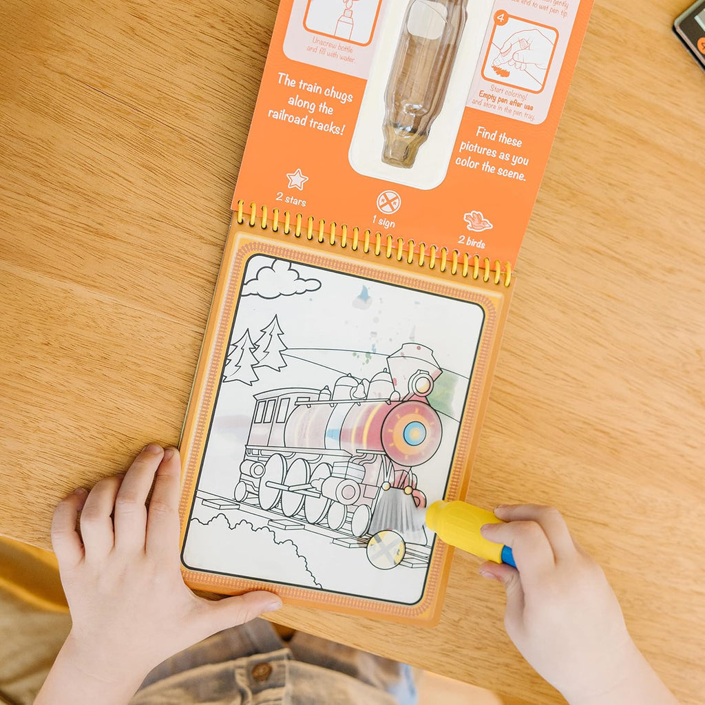 Water Wow! Mess-Free Coloring Book – Reusable Water-Reveal Activity Pad for Kids (Vehicles Theme)