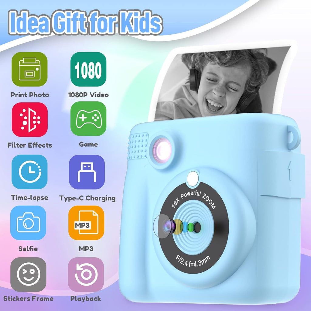 Kids Instant Print Camera – Digital Camera with Instant Photo Printing for Children
