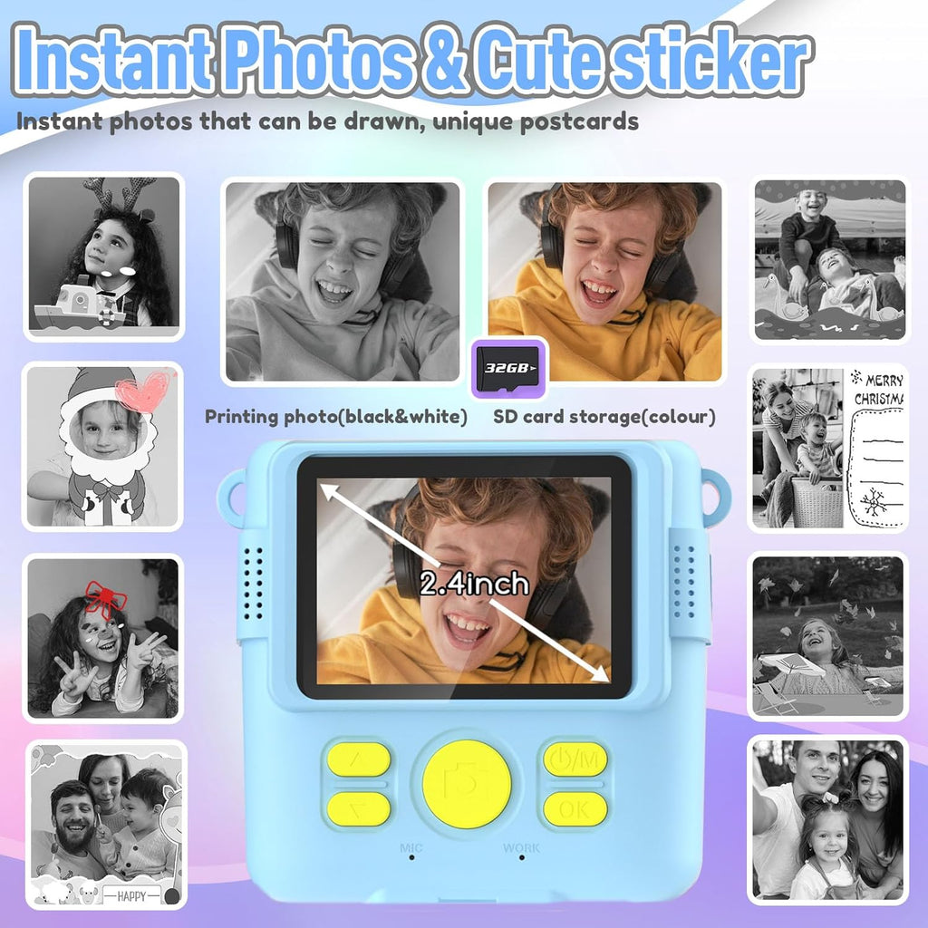 Kids Instant Print Camera – Digital Camera with Instant Photo Printing for Children