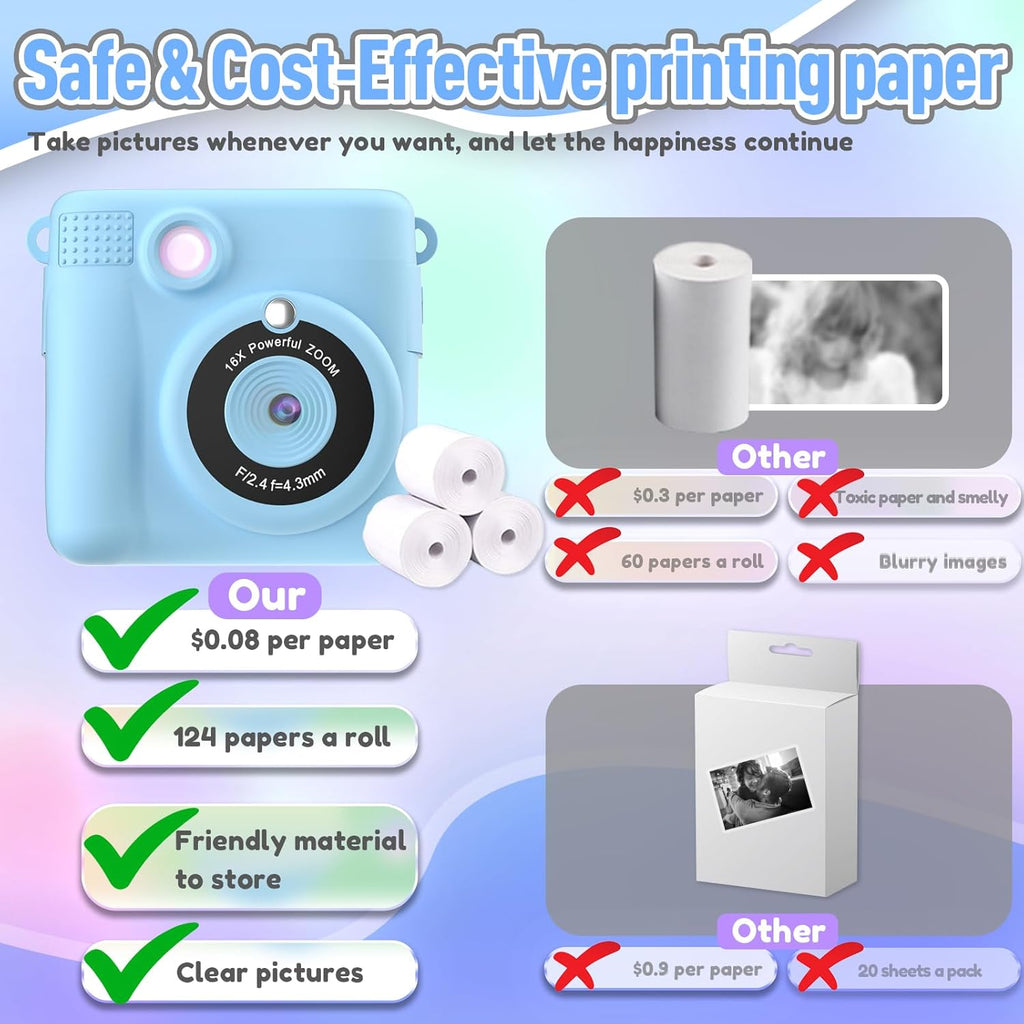 Kids Instant Print Camera – Digital Camera with Instant Photo Printing for Children