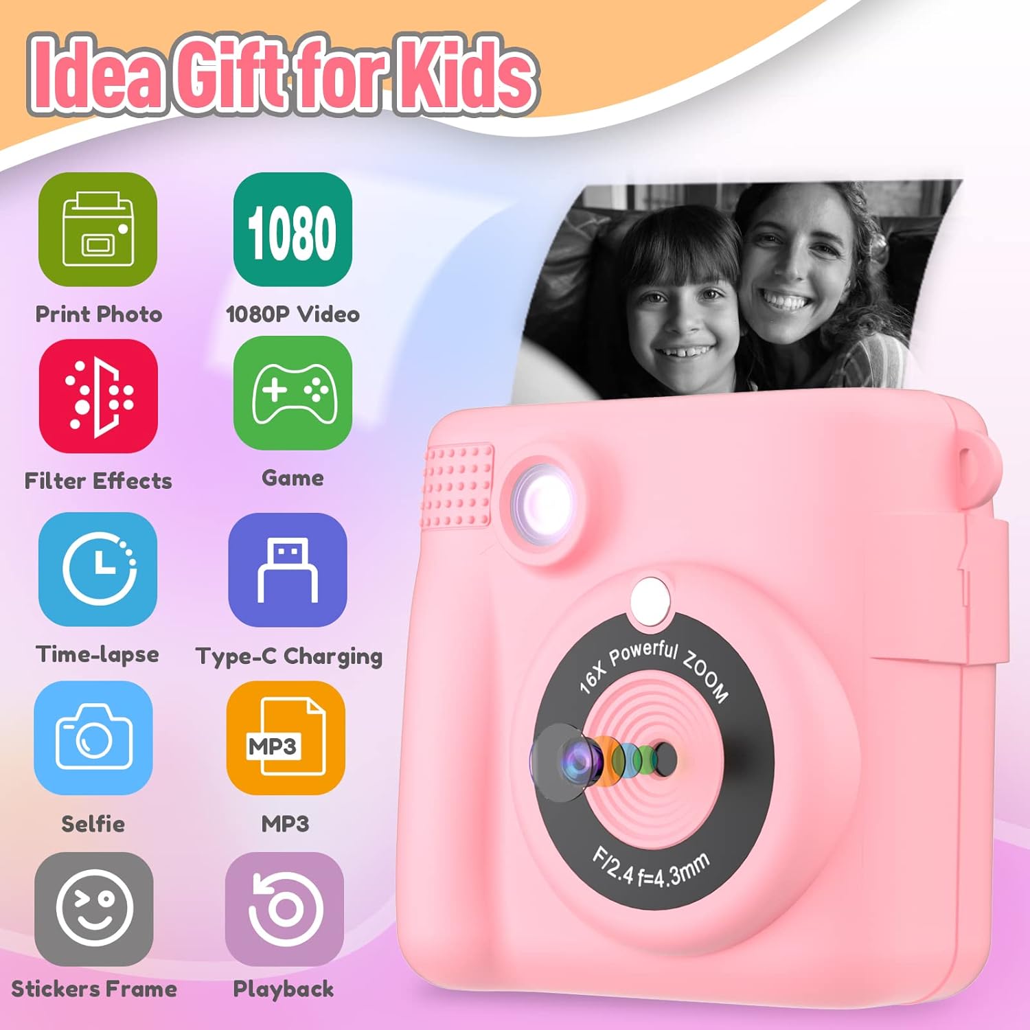 Kids Instant Print Camera – Digital Camera with Instant Photo Printing for Children